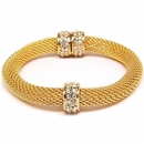 John hardey inspired gold mesh bracelet with crystals