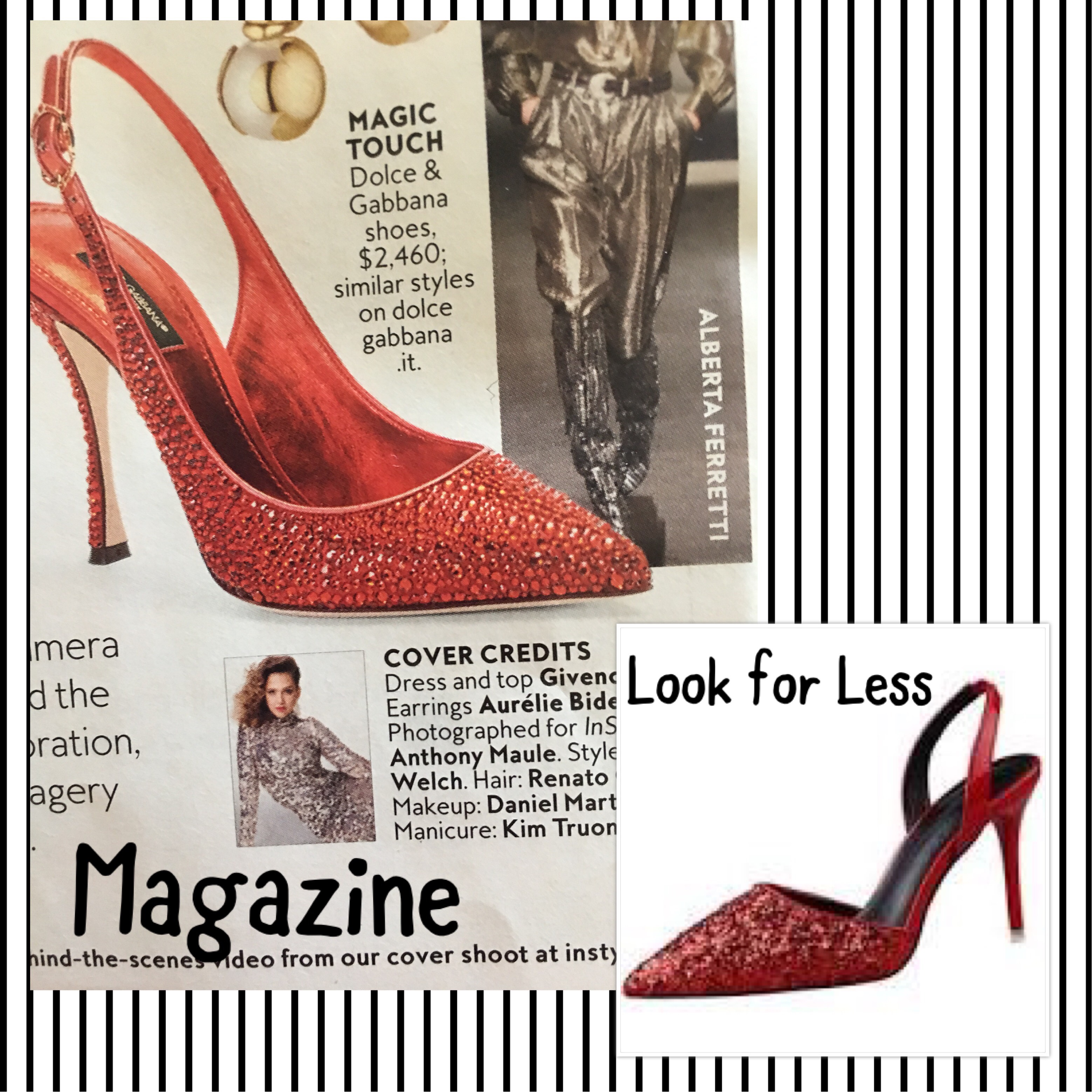 Dolce and Gabbana red glitter shoes look for less 